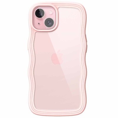 JETech Cute Case for iPhone 15 Plus 6.7-Inch, Wave Frame for Women and Girls