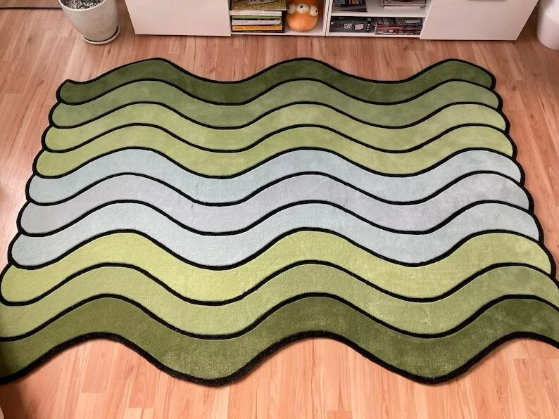 Tapete Maximalista, Tapete de Área Colorido de Lã Tufado à Mão para Sala de Estar 8x10 Pés - Imagem 3 de 4