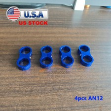 4pcs Blue 12an Hose Separator Clamp Bracket Adapter An12 For Oil Fuel Line