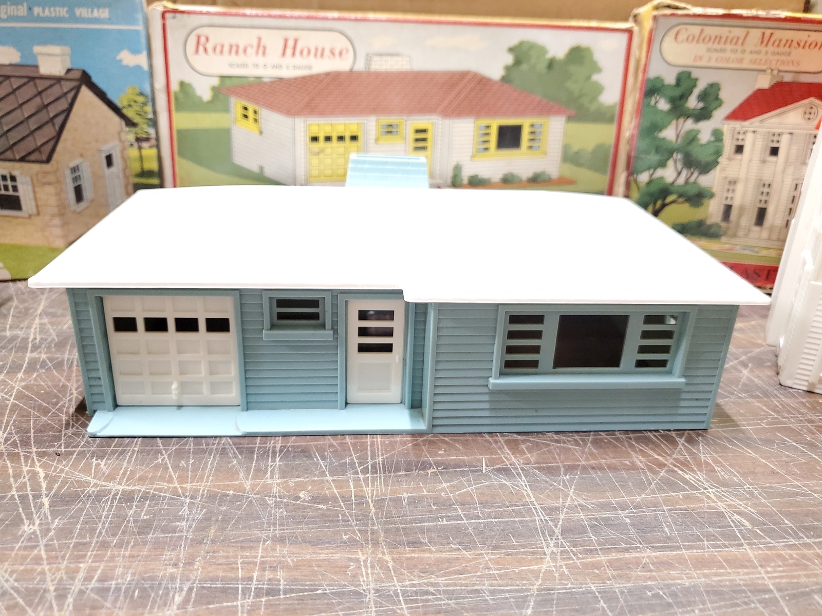Vtg Plasticville Colonial Mansion 1703129 Ranch House 1603100 & Cape