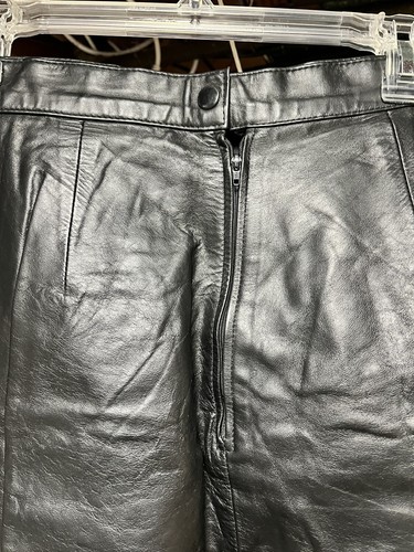 Vintage 80s Wilson’s Leather Black Leather Miniskirt Size 8 - Picture 3 of 4