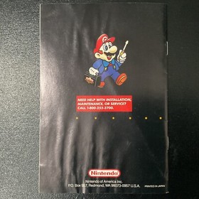 Super NES System Console HW(B)-SNS-USA-2 SNES Nintendo Instruction Manual Only