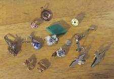 Lot of Vintage Costume Jewelry for Crafts or Repair-Missing stones, clasps, etc