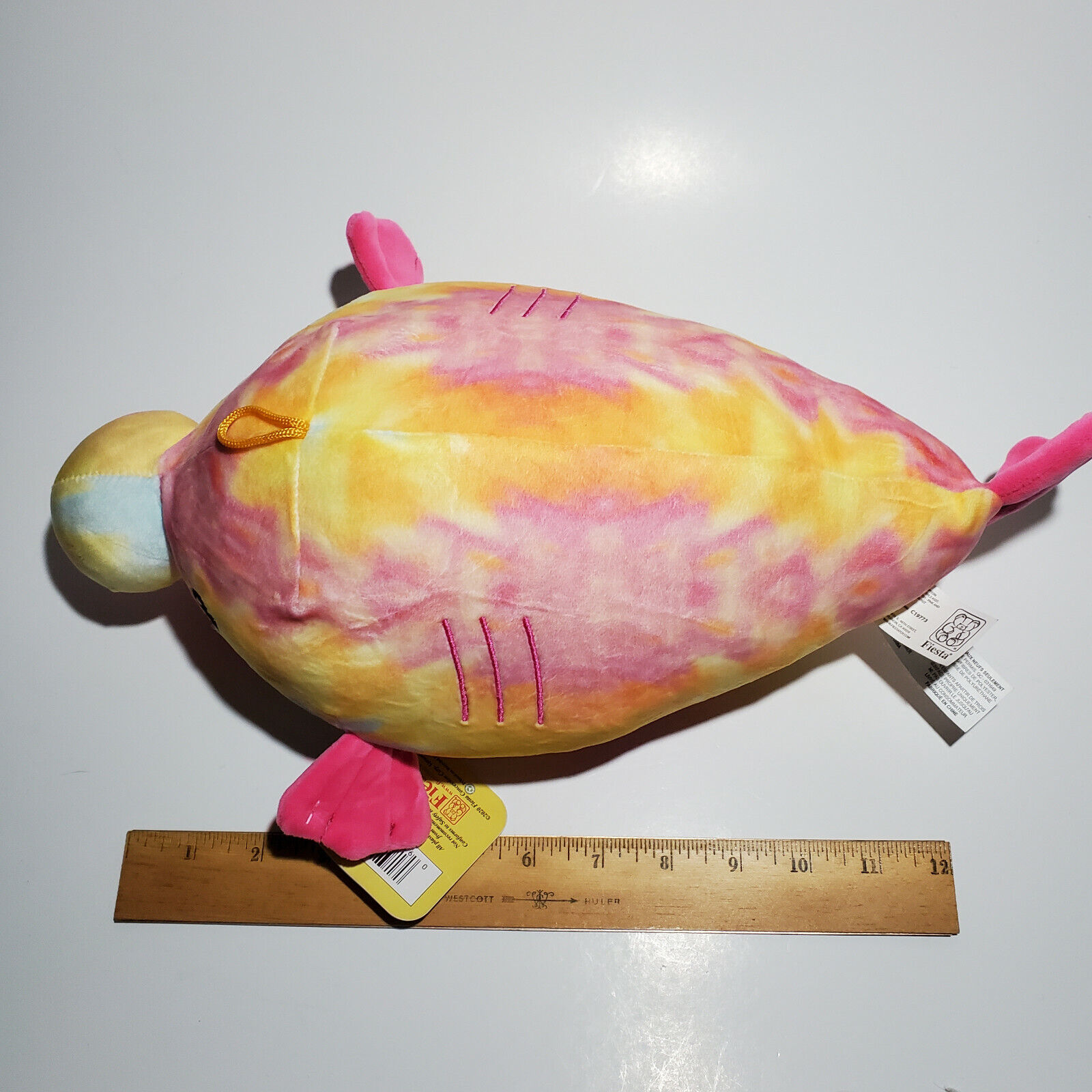 Snugglies Blob Fish Plush Toy Tie Dye . Large 15 Long. Soft. NWT