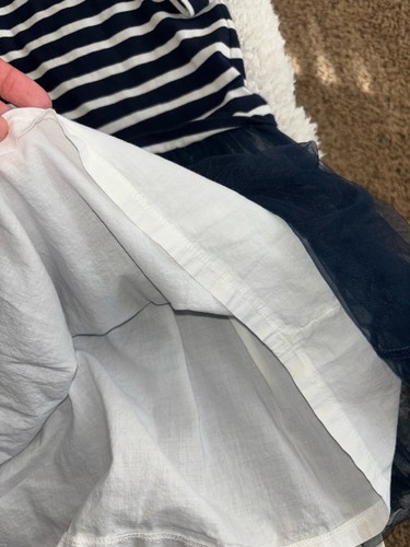 Crewcuts Girls Sz. 10 Navy & White Striped Tutu Skirt Dress. Cute, Fun - Picture 4 of 10