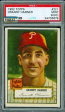 1952 TOPPS # 221  GRANNY HAMNER PACK FRESH PSA 9   MAC FINEST & SPOTLESS POP 3 *