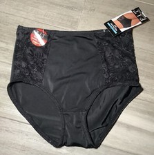 F.I.T FIGURE IMPROVING TECHNOLOGY Shapewear Woman  s Black /Lace Panties SZ S NWT