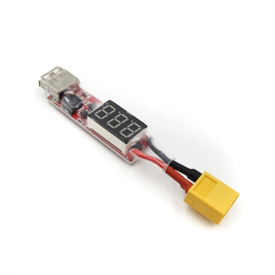 5V 2S-6S Lithium Battery Charger Converter &XT60 PIug to USB W/ Voltage Display - Image 2 of 4