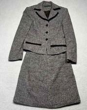Trent Nathan Ladie's Brown/Biege Two Piece Jacket Skirt Set Corporate Size 12