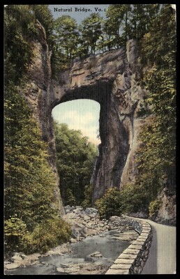 Postcard Linen Natural Bridge Virginia 1940