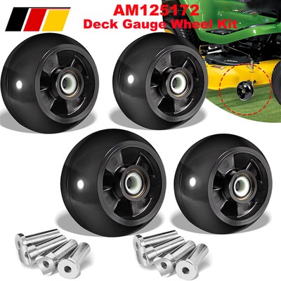 4 Pack AM125172 Plastic Deck Gauge Wheel Kit For John Deere 48'' 54'' 60'' 72'' Deck