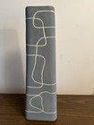 Vintage Postmodern 80s 90s Tall Blue Gray Ceramic Scribble Squiggle Vase — photo 3
