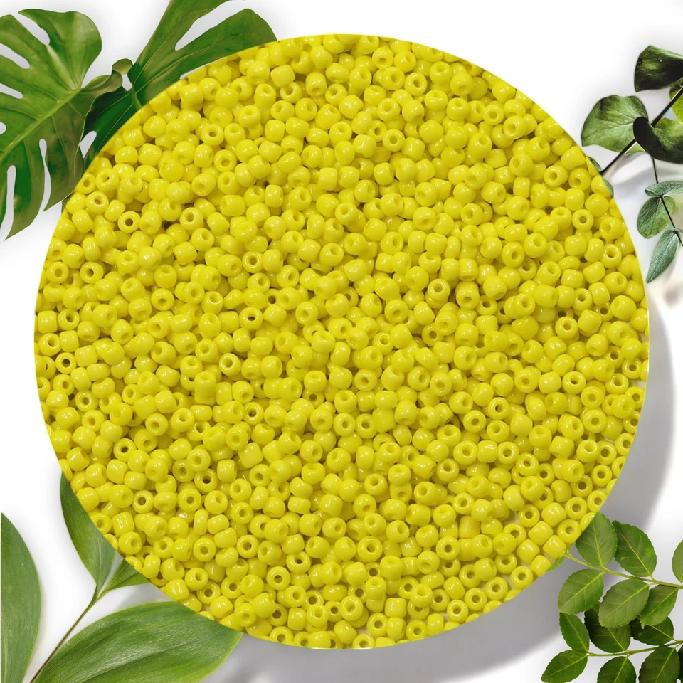 Cuentas de semillas amarillas de 2 mm 12/0 - 50 g (aprox. 5000 un.) para joyas impresionantes: cintura B Foto 2 de 4