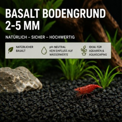 Aquarium Kies Schwarz 2-5 mm Basalt Bodengrund Aquascaping Garnelen