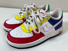 Nike Air Force 1 LV8 Kids Size 11C Shoes Rubik's Cube FN6978-657 White Red Yello