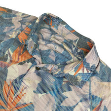 Tommy Bahama Men's Islandzone S/S Polo Shirt Blue/Purple/Orange Floral   Large