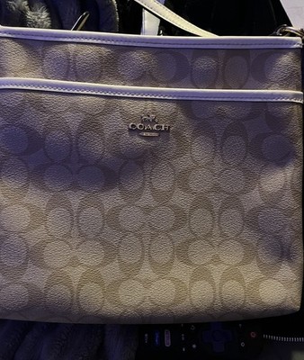 Coach Women's Monogram Logo Shoulder Bag Beige Designer Accent