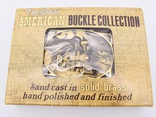 Solid Brass Train Engine American West Vintage Belt Buckle by Heritage Mint