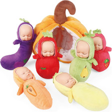 4 Inch Mini Baby Doll Playset Includes 6 Soft Baby Dolls and a Storage Bag Reali