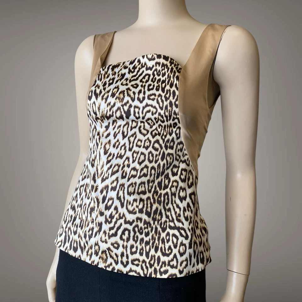 Camiseta Blusa Roberto Just Cavalli De Colección Años 2000 Y2K Estampado Animal Sin Mangas Talla S Foto 3 de 4