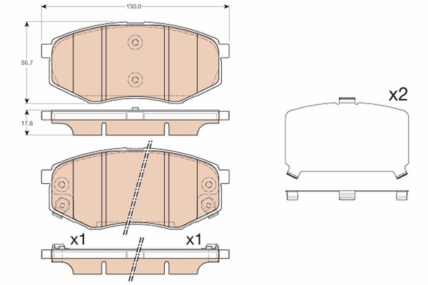Bremsbelagsatz Scheibenbremse TRW GDB3553 FüR KIA Hyundai PS Soul JC Sonata Ix20-image