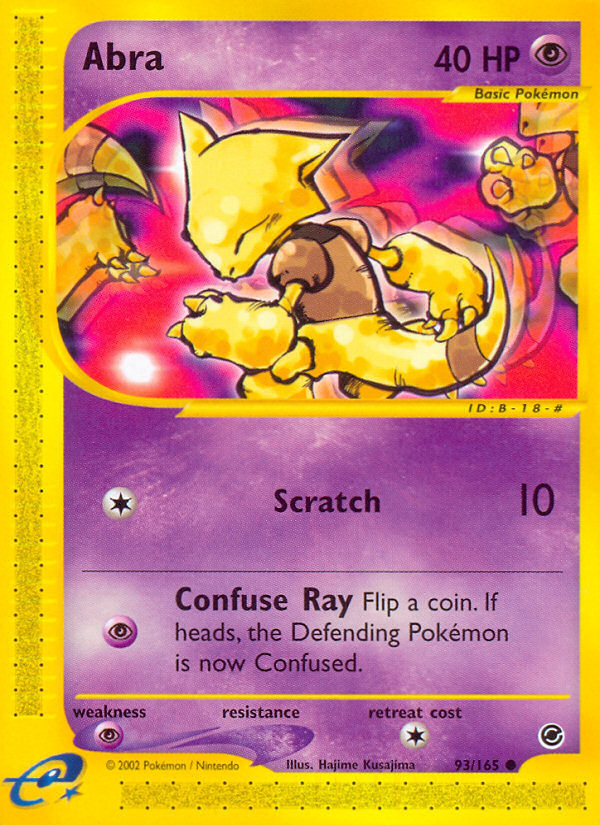 Abra (93/165) Expedition: Base Set​ - Near Mint Reverse Holofoil Pokemon TCG