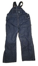 LEE JELT Sanforized Denim Union Made Crossback Bib Overalls 52x32 Button Fly 60s