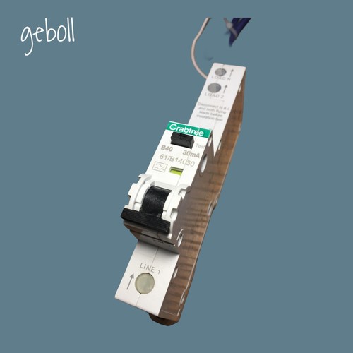 CRABTREE 61/B14030 RCBO CRABTREE 40 AMP RCBO 1P 40A B40 61/B14030