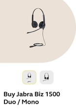 Jabra Biz 1500 Duo QD Noise Canceling Wired Black Headset HSC023 New