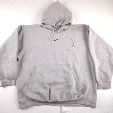 Vintage 90s Nike Center Swoosh Hoodie Gray Size L Travis Scott Distressed