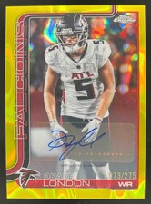 2025 Topps Chrome Drake London Auto Yellow Lava Refractor /275 #BA-DL Falcons