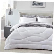  King Size Comforter Duvet Insert, King Comforter Only U-shape Quilting White
