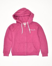JACK WILLS Womens Zip Hoodie Sweater UK 10 Small Pink Cotton AF67