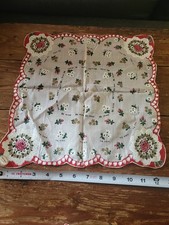 Vintage Valentines hearts and flowers bouquets ladies hankie kandkerchief hanky