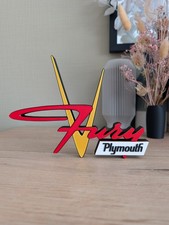 Logo Décoratif Plymouth Fury - Style Emblème Vintage 3D 21x15cm
