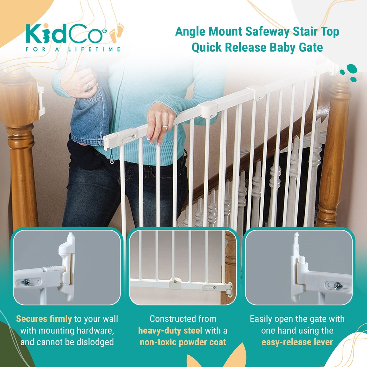 Retractable Safeway Kidco Safeway Baby Gate KidCo Angle Mount