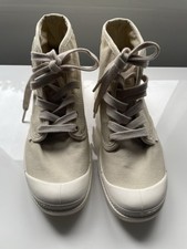 Palladium Pampa Kids Beige Sahars Canvas Hi Boot Sneakers Shoes Sz 4