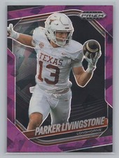 Parker Livingstone 2025 Panini Prizm Black Prizms Purple Ice #/149 Texas