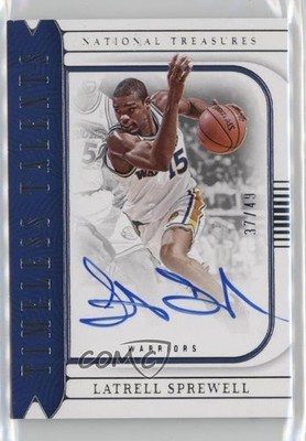 2022-23 Panini National Treasures 37/49 Latrell Sprewell #TTS-LSW Auto 04dh