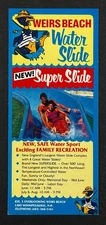 1970s Lake Winnipesaukee NH Weirs Beach Super Water Slide Vtg Travel Brochure