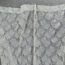 JCPenney Vintage Lace Curtain Panel Gold Metallic Rose Floral Cream 54"X84" USA