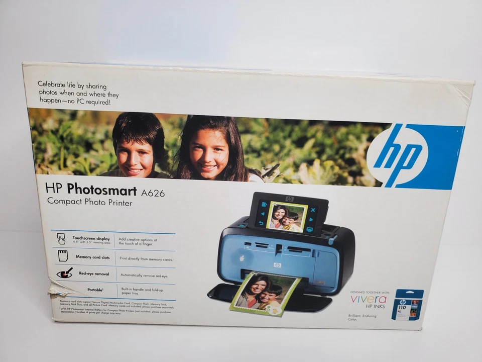 HP Photosmart A626 Digital Photo Inkjet Printer - BRAND NEW in Sealed Box  - Image 2 of 4