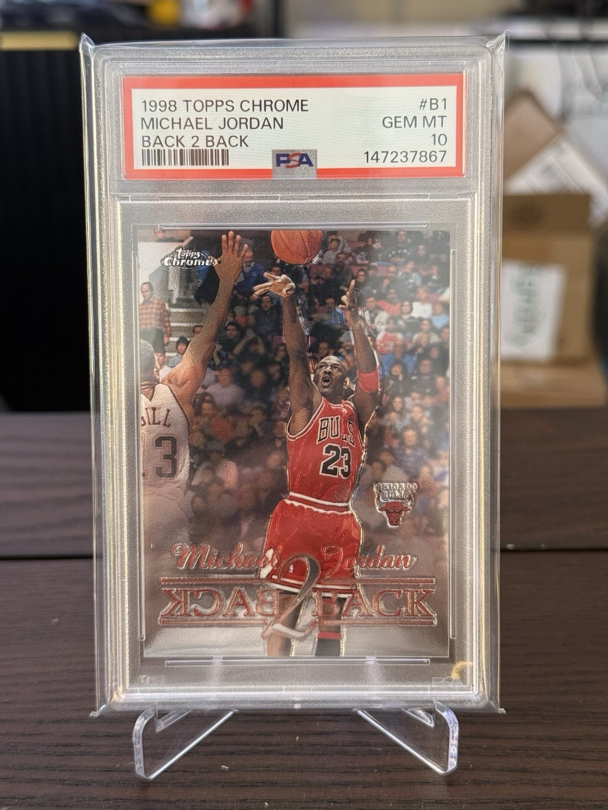 1998-99 Topps Chrome Michael Jordan Back 2 Back #B1 PSA 10 GEM MINT Vintage