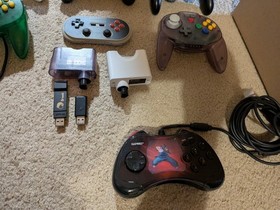 Lot Of Assorted Video Game Controllers (PC, Xbox, Dreamcast, N64...)