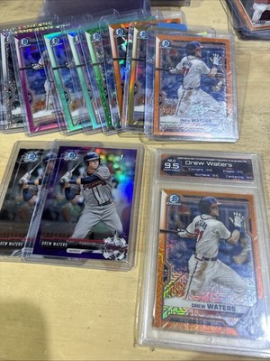 Drew Waters Bowman Rookie Lot of 12 1st Bowman /250 2 X Orange /25