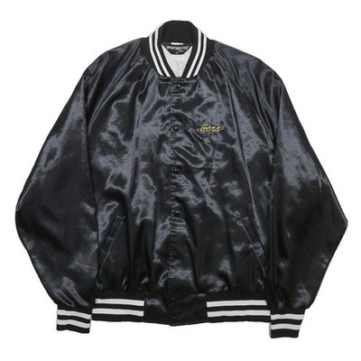 SPORTSMASTER Herren Schwarze Satin Jacke 2XL Vintage Varsity Knopf