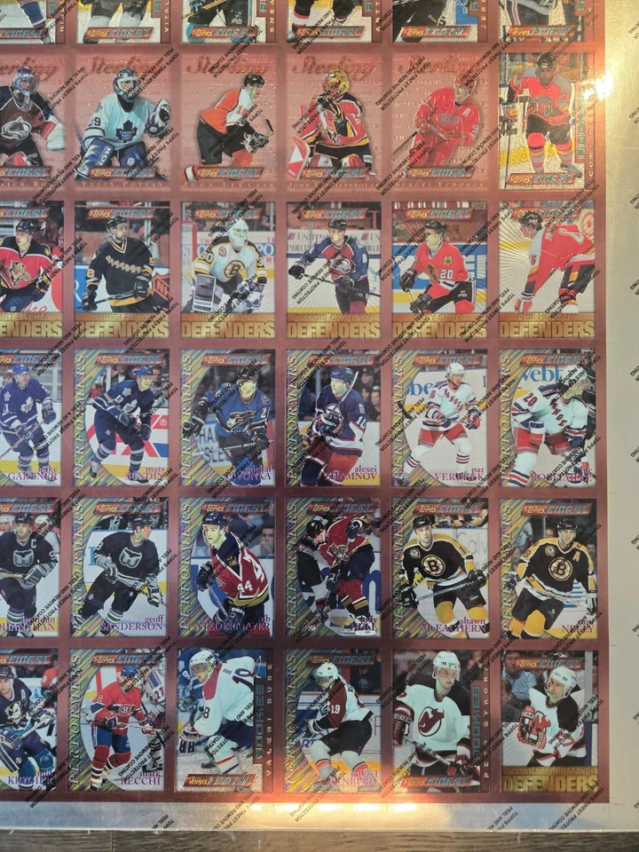 1996-97 Topps Finest Hockey Hoja Sin Cortar • Estrellas Salón de la Fama Gretzky Lemieux Jagr Brodeur Foto 4 de 4