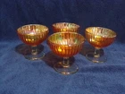 Vintage Imperial Glass Marigold Carnival Glass Sherbet Dishes Desert Set Of 4