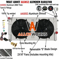 Fit 1994-2002 01 Dodge Ram Cummins 2500/3500 5.9L L6 3-Row Radiator+Shroud Fan