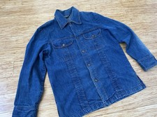 Vintage 70’s Blue Denim Work Shirt Jacket Dee Cee Rappers Size Medium USA Made